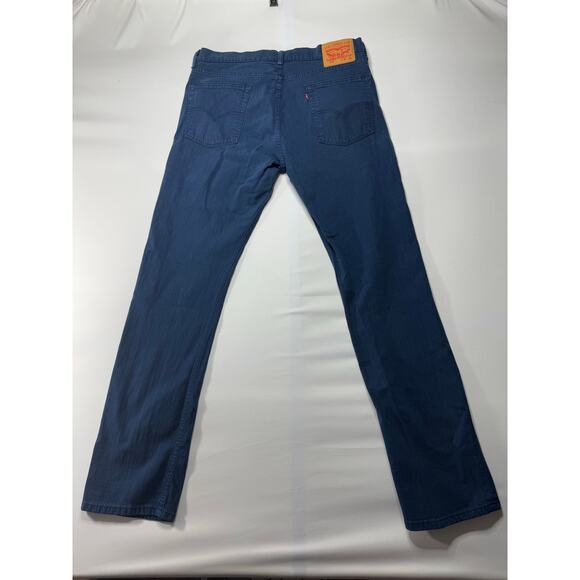 Levi's 513 Men's Slim Straight Leg Navy Blue Denim Jeans - Size 36x34 - Picture 2 of 7